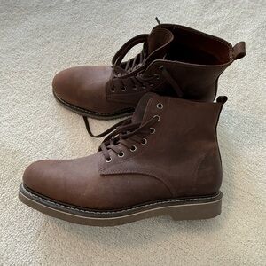Classic Brown Leather Men's Boots Golden Fox Boondocker Boots